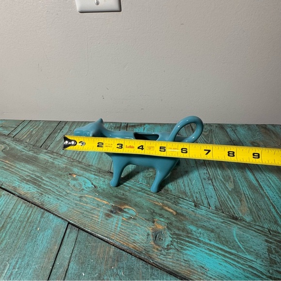 The Pioneer Woman Teal Cow Creamer Flea Market Collection Gibson NEW - Picture 8 of 8